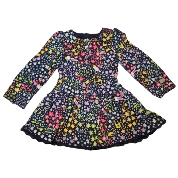 Disney Encanto Floral Baby Girl Long Sleeve Dress Size 2 - Picture 1 of 6